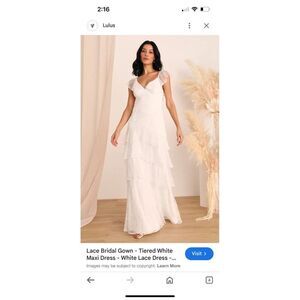 lulu's All About the Romance 1x plus sized White Lace Sleeveless wedding Dress